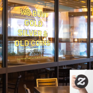 Edelmetall-Shop nach Maß Wir verkaufen Gold Silber Fensteraufkleber