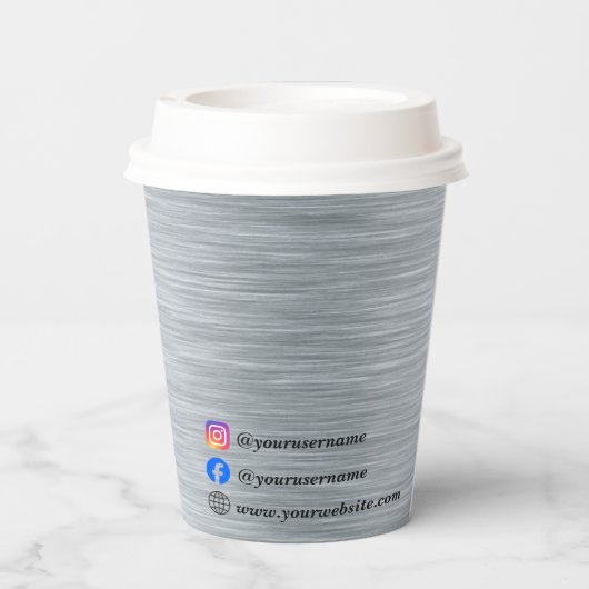 Edelmetallsilber Pappbecher (Rückseite)