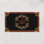 Edelschwarz-braun-Monogramm-Foto QR-Code Visitenkarte (Vorderseite)