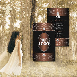 Edelschwarz-braun Verzierte Ornamente und Logos Visitenkarte