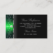 Edelschwarz und grüne gequiggelte Juwelen Visitenkarte (Rückseite)