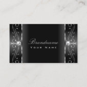 Edelschwarz und silber gezinkte Juwelen zum Zierde Visitenkarte (Vorderseite)