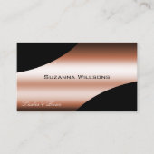 Edelschwarze Rose Gold gekrönte Dekorlinien QR-Cod Visitenkarte (Vorderseite)