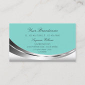 Edelsilber Aquamarin mit Logos und glänzender Diam Visitenkarte (Rückseite)