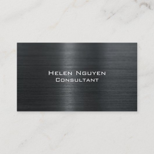 Edelstahl aus schwarz gebürstetem Metall Visitenkarte (Vorderseite)