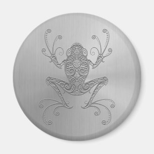 Edelstahl-Baum-Frosch Magnet