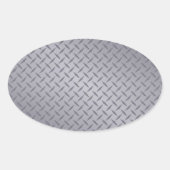 Edelstahl-Diamantplatte Ovaler Aufkleber (Vorderseite)