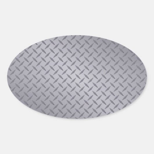 Edelstahl-Diamantplatte Ovaler Aufkleber (Vorderseite)