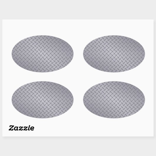 Edelstahl-Diamantplatte Ovaler Aufkleber (Blatt)