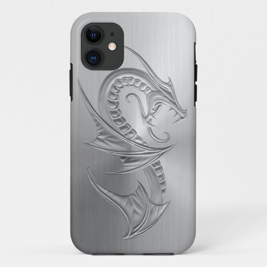 Edelstahl-Effekt-Drache-Grafik Case-Mate iPhone Hülle (Rückseite)