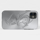 Edelstahl-Effekt-Drache-Grafik Case-Mate iPhone Hülle (Rückseite (Horizontal))