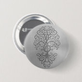 Edelstahl-Effektdreifacher Clef-Baum-Grafik Button (Vorne & Hinten)