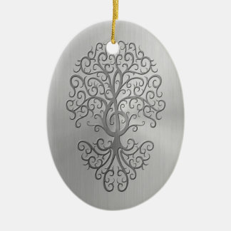 Edelstahl-Effektdreifacher Clef-Baum-Grafik Keramikornament