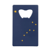 Edelstahl-Flaschenöffner mit Flagge von Alaska Geldbeutel Flaschenöffner (Vorderseite)