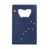 Edelstahl-Flaschenöffner mit Flagge von Alaska Geldbeutel Flaschenöffner (Rückseite)