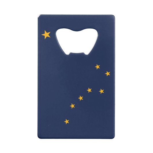 Edelstahl-Flaschenöffner mit Flagge von Alaska Geldbeutel Flaschenöffner (Rückseite)