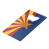 Edelstahl-Flaschenöffner mit Flagge von Arizona Geldbeutel Flaschenöffner (Vorderseite Schrägansicht)