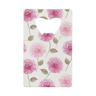 Edelstahl-Flaschenöffner mit rosa Rosen Geldbeutel Flaschenöffner