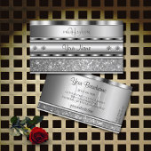 Edelstahl-glatter Glitzer-Monogram-Diamanten Visitenkarte