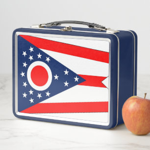 Edelstahl-Lunchbox mit der Flagge von Ohio Metall Lunch Box