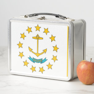 Edelstahl-Lunchbox mit der Flagge von Rhode Island Metall Brotdose