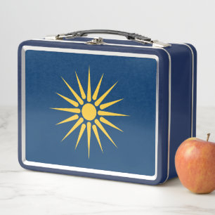 Edelstahl-Lunchbox mit Flagge von Makedonien Metall Brotdose