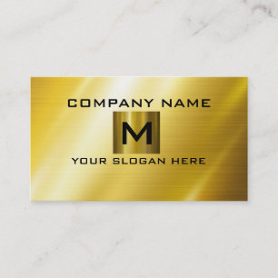 Edelstahl Metall Gold Visitenkarte