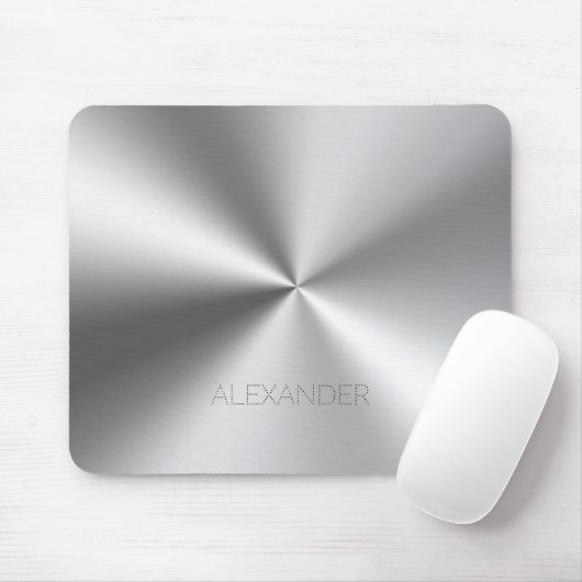 Edelstahl-Metallic-Textur kundenspezifische Monogr Mousepad (Mit Mouse)