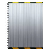 Edelstahl mit Gefahrenstreifen Notizblock (Vorderseite)