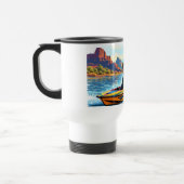 Edelstahl-Reisebecher mit Bild eines Boote fahrend Reisebecher (Links)