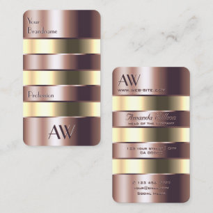 Edelstahl Rose Gold und hellgelbe Dose mit Initial Visitenkarte