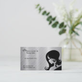 Edelstahl-Schönheits-Salon mit Verabredungs-Datum Terminkarte (Stehend Vorderseite)