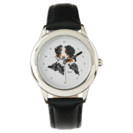 Edelstahl-Schwarze Uhr: Bernischer Hund Armbanduhr