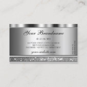 Edelstahl-Silberglanz-Glitzer mit Logo-Diamanten Visitenkarte (Rückseite)