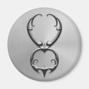 Edelstahl-Stier-Symbol Magnet