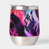 Edelstahl-Tumblr mit Art Deko Cat (Rechts)