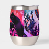 Edelstahl-Tumblr mit Art Deko Cat (Links)