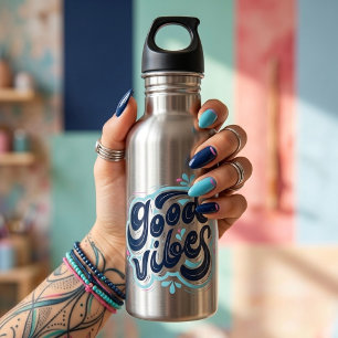 Edelstahl-Wasserflasche 'Good Vibes' Edelstahlflasche