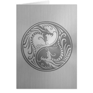Edelstahl Yin Yang Drachen