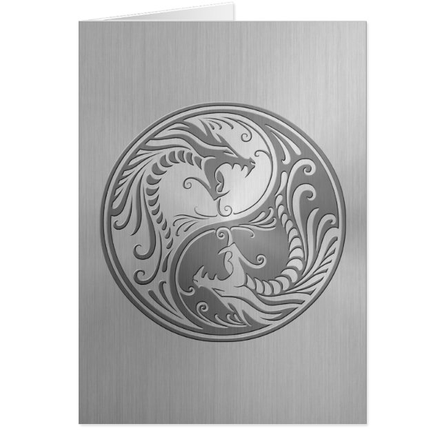 Edelstahl Yin Yang Drachen (Vorne)