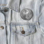 Edelstahl Yin Yang Drachen Button (Beispiel)
