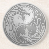 Edelstahl Yin Yang Drachen Getränkeuntersetzer (Vorne)
