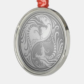 Edelstahl Yin Yang Drachen Ornament Aus Metall (Links)