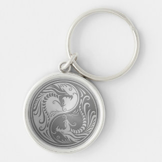Edelstahl Yin Yang Drachen Schlüsselanhänger