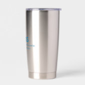 Edelstahlbecher mit blauem AMBS-Logo Thermobecher (Links)