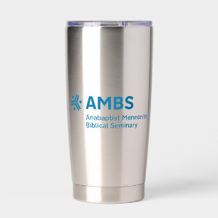 Edelstahlbecher mit blauem AMBS-Logo Thermobecher