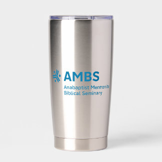 Edelstahlbecher mit blauem AMBS-Logo Thermobecher