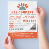 Edelstahlbrenner, Gasingenieur und Lieferantenwerb Flyer (Hand)
