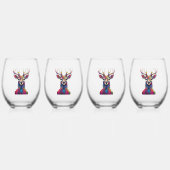 Edelstahlglas - Die farbenfrohe Hirschkunst Weinglas Ohne Stiel (Vorderseite)