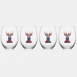 Edelstahlglas - Die farbenfrohe Hirschkunst Weinglas Ohne Stiel